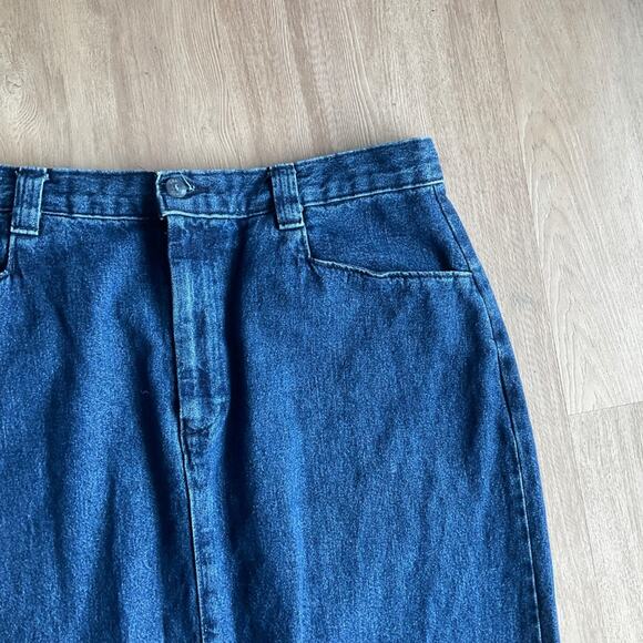 Lee Vintage Size Maxi Jean Denim Skirt Dark Wash - Picture 7 of 12